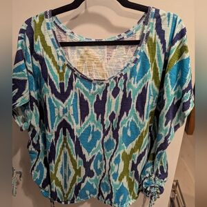 Lane Bryant Multicolor Short Sleeve Top